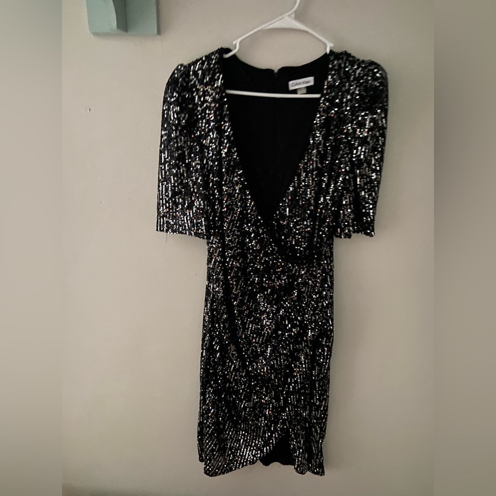 Calvin Klein Black Sequin Dress